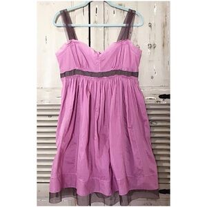 LOFT Sz 8 Mauve / Brown I Raw Edge Tissue Dress